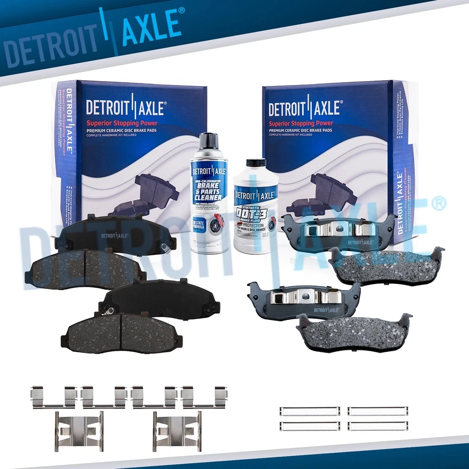 Front and Rear Ceramic Brake Pad for 1999-2003 Ford F-150 2002 Lincoln Blackwood - Image 1 of 4