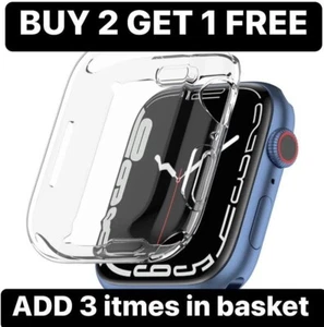 iWatch Screen case Protector for Apple Watch 9, 6 5 4 7,8 SE 45/41/40/44mm SE - Picture 1 of 8