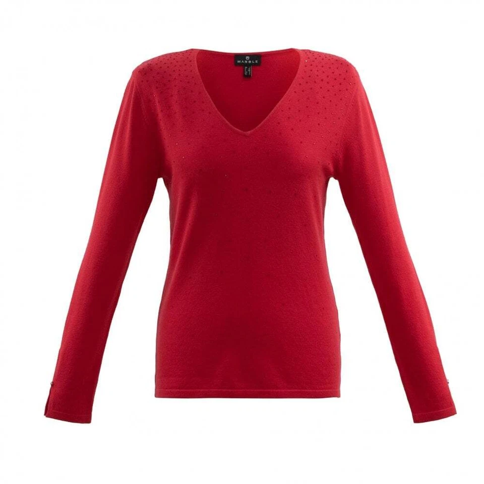 Ladies Marble Red Sweater 6313 - Image 1 of 1