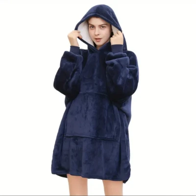 *Übergroße Hoodie Sweatshirt Decke Warme Hoodie Plüsch Pullover Decke mit Kapuze - Bild 1 von 4