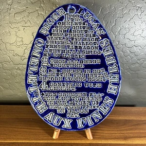 VTG - BENNINGTON POTTERS Dione Lucas Omelette Recipe Wall Plaque Trivet RARE - Picture 1 of 5
