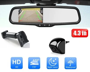 4.3'' Car Rear View Mirror Monitor No1+Reversing Backup Camera Kit For Ford Jeep - Picture 1 of 23