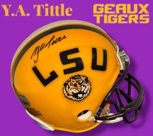 Y. A. TITTLE HANDSIGNIERT SIGNED LSU TIGERS FOOTBALL MINI HELM FANATIKER MM HOLO - Bild 1 von 7
