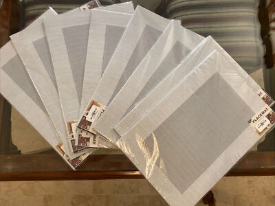 Table Placemats Set of 6 Non-Slip Washable PVC Heat Resistant Table Mats 18"x12" - Image 1 of 2