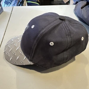 Official FORD Hat Cap Metal Rivets on Bill Diamond Plate Black Gray Car Truck - Picture 1 of 4