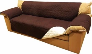 REVERSIBLE MICROFIBER SOFA COVER CHAIR THROW PET DOG KIDS FURNITURE PROTECTOR - Picture 1 of 32