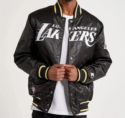Starter NBA Los Angeles Lakers 75th Anniversary Black Satin Men's Jacket New Cover