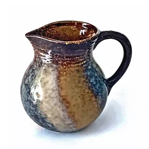 Teleflora, Kunstkeramik kleiner Krug mit brauner, goldener und grauer Glasur, 6" hoch - Bild 1 von 3