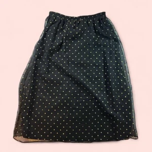 Vintage 90s Polka Dot Skirt 90s vintage double layer womens black skirt - Picture 1 of 7