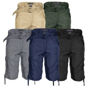 Men's Cargo Shorts Casual Cotton Multi Pockets Belted Lightweight Casual Short - Picture 1 of 48