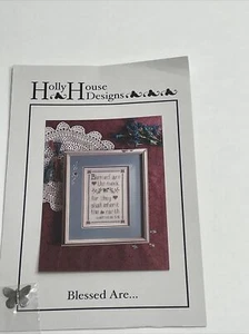 Holly House Designs Blessed Are The Meek Cross Stitch Pattern & Butterfly Charm - Picture 1 of 5