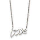 Chisel Stainless Steel Polished Love On An 18 Inch Cable Chain Necklace Srn1459