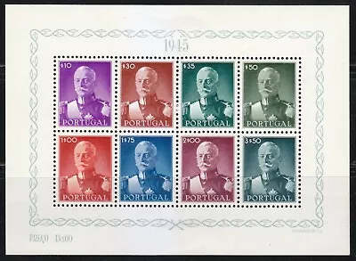 Portugal 1945 MH OG Mi Block 8 Sc 657a Óscar Carmona, President of Portugal * - Image 1 of 2