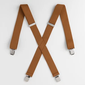 New 1 1/2" Suspenders Khaki Tan 1.50 wide Polyester Elastic Braces no tags - Picture 1 of 1