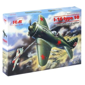 ICM 72072 Plastica model kit aereo scala 1:72 I-16 tipo 18 WWII caccia sovietico - Foto 1 di 5