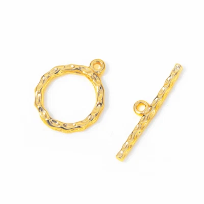 4pcs Gold/Silver Tone Round Ring Toggle Clasp,Circle Toggle Clasp,Bracelet Clasp - Image 1 of 3