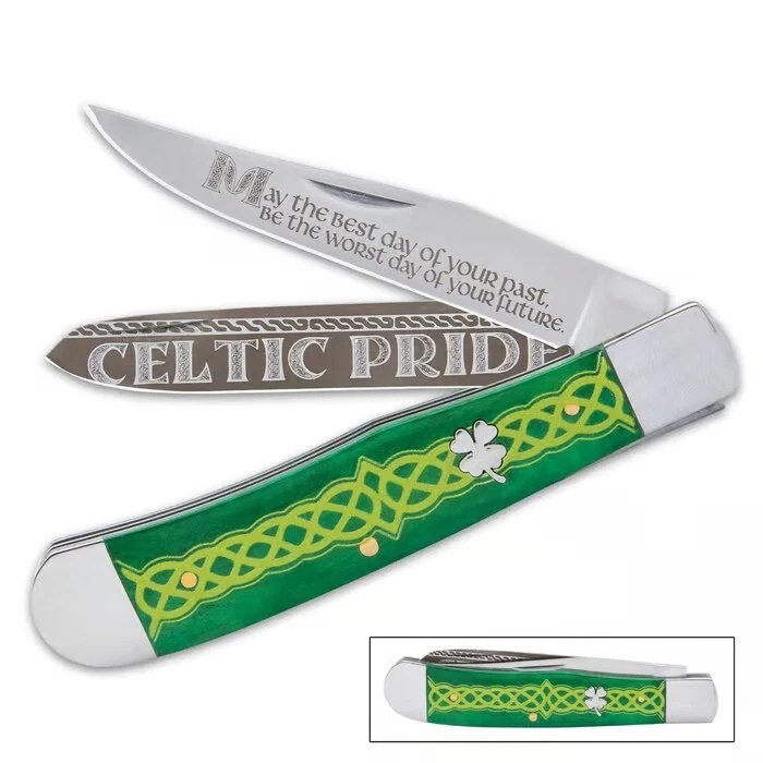 Celtic Pride 爱尔兰捕手折叠口袋刀 - 全新 - 快速发货! — 第 1/1 张图片