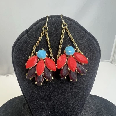 LULU FROST for J. Crew Colorful Rhinestone Dangling Pierced Earrings - Image 1 of 3