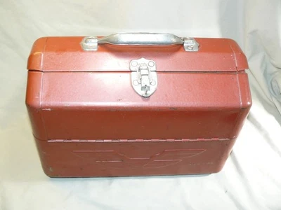 Винтажная металлическая коробка для снастей Simonsen Chicago - 14 дюймов x 7 дюймов x 9-1/2 дюйма - Изображение 1 из 4