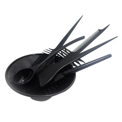 1 Set / 6 Stück Einweg-Haarfärbebürsten-Kit Praktische Salonversorgung (schwarz) - Bild 1 von 4