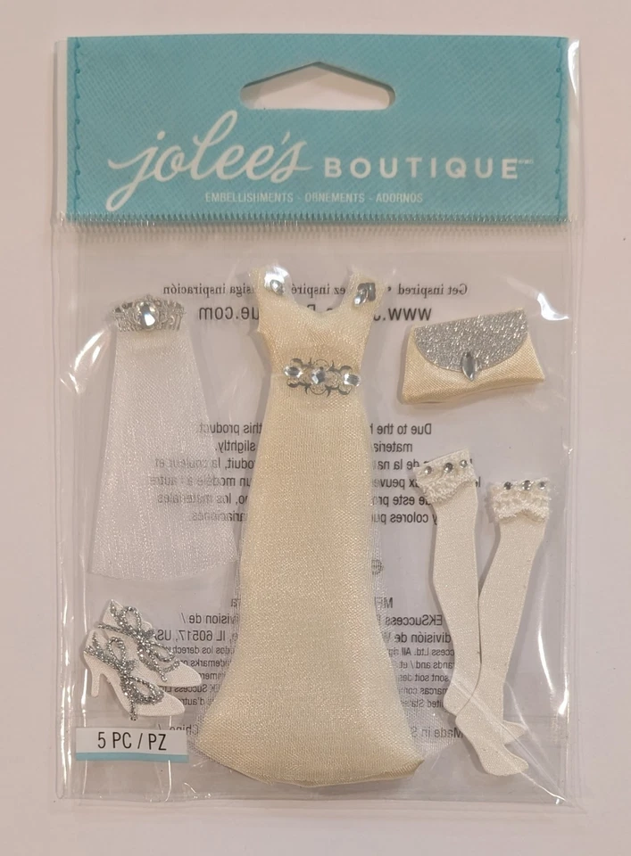 Jolee's Boutique Wedding Dress 3d Dimensional Stickers Cute Blings
