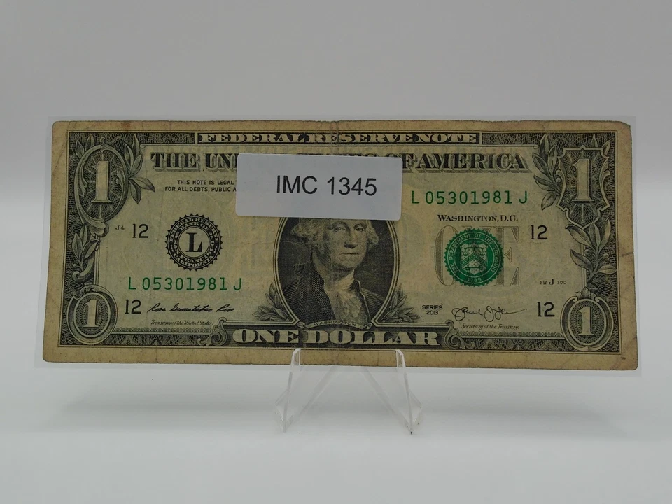 Fancy Serial Number $1 2013 Birthday May 30, 1981  L05301981J   1345 - Image 1 of 1
