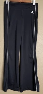 ADIDAS Low Rise Flare Black White Piping Athletic Pants Women's size Small - Picture 1 of 7