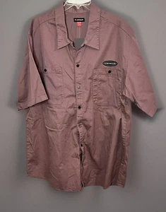 Airwalk SKULL Men’s Pink Mechanic Style Woven Button-up Shirt - 3XL NWT - Picture 1 of 7