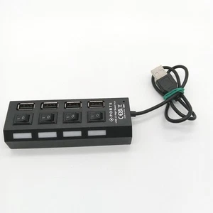 4 Port USB 2.0 Multi Hub Splitter On Off Switch For Desktop Laptop PC - Picture 1 of 3