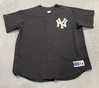 New York Yankees Jersey Mens 2X Black MLB Baseball Majestic Vintage 90s Y2K - Image 1 of 4