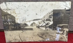 Early 1900’s Photo Photograph RPPC Post Card Main St Hankinson North Dakota - Picture 1 of 2