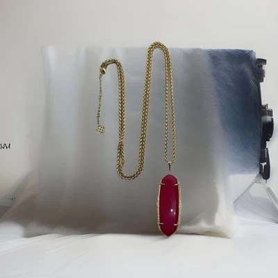 Collar Colgante Largo Kendra Scott Rosa Ágata Frances Tono Dorado Foto 1 de 4