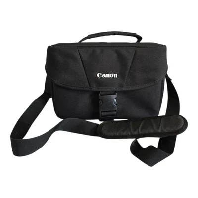 Canon 100ES EOS Camera Shoulder Bag - Black Nylon - Measures 11" x 7.5" x 5" - Image 1 of 4