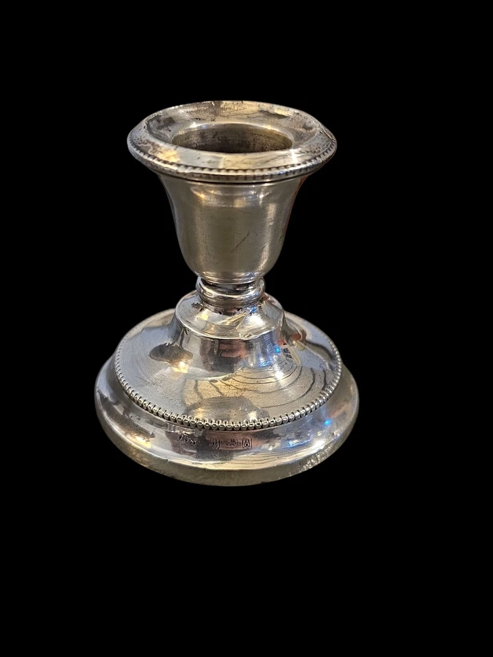 Antiguo candelabro en cuclillas de plata esterlina - Birmingham 1925 por Marson & Jones Foto 1 de 3