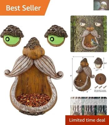 Escultura única de comedero de aves con ojos brillantes - perfecta para jardines de amantes de la naturaleza Foto 1 de 4
