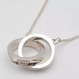 TIFFANY & Co. Tiffany 1837 Interlocking Circle Necklace SV925 17" Authentic Mint - Picture 1 of 5
