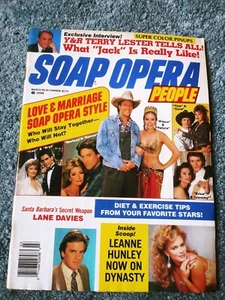 1987? March SOAP OPERA PEOPLE Magazine Terry Lester Lane Davies Leanne Hunley - Picture 1 of 6