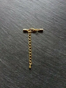5 Gold Plated End Cap Sets for 2mm Cord Necklaces with Extender (2.5mm end caps) - Picture 1 of 5