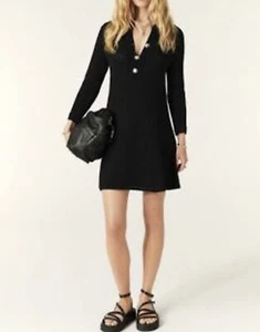 Neu mit Etikett ba & sh Gysele Strick-Minikleid Trapezschnitt schwarz 3 1796 - Bild 1 von 6