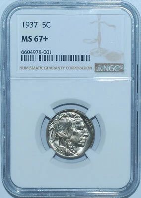 1937 NGC MS67+ Buffalo Nickel - Image 1 of 2