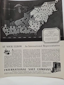 1935 International Salt Company Fortune Magazin Druck Werbung gewichtete Karte - Bild 1 von 3