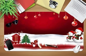 3D Scarf Snowman Xmas Ball I810 Christmas Non-slip Desk Mat Keyboard Pad Amy - Picture 1 of 8