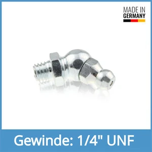 DIN 71412 B (H2) 1/4" UNF Stahl verzinkt Kegelschmiernippel Schmiernippel - Picture 1 of 1