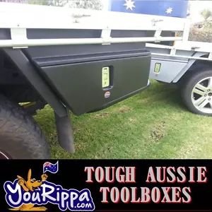 BLACK LEFT HS SPORTS UTE TOOL BOX UNDERBODY POLY TIEDOWNS ROPES 4X4 4WD UTES - Picture 1 of 12