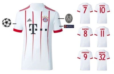 Trikot Kinder Adidas FC Bayern 2017-2018 Third Champions League + Spielernummer - Bild 1 von 4