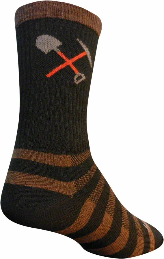 SockGuy Trail Work Wool Sock Brown/black Lg/xl