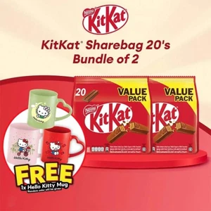 [BUNDLE OF 2] Kitkat Sharebag 20's + FREE HELLO KITTY MUG [2025] [NEW] - Picture 1 of 5