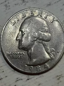 1984 P WASHINGTON QUARTER FILLED IN MINT MARK & A IN DOLLAR &LIBERTY ERROR  - Picture 1 of 8