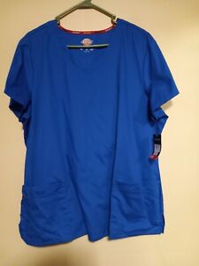 Dickies Stretch Royal Blue Scrub Top - Size 2x New With Tags *801