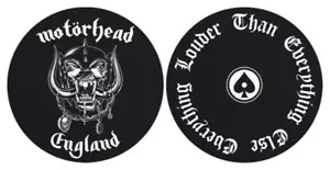 MOTORHEAD england + everything louder DJ TURNTABLE twin SLIPMAT PACK official - Imagen 1 de 3